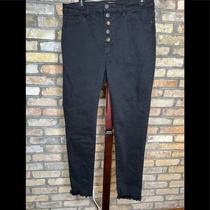 Nature Denim High Rise Button Fly Black Jeans